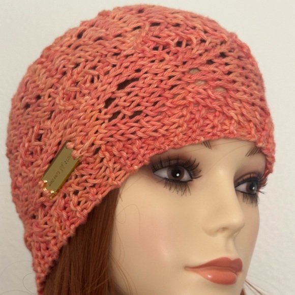 Hand Knits 2 Love Headband Bandana Headwrap Cotton Ombre Tangerine Designer Lace main image 8